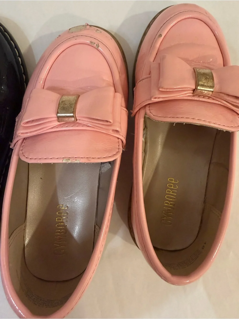 Gymboree Pink & Navy Bow Loafers